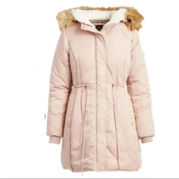 🆕Jessica Simpson Blush Sherpa-Trim Anorak Long Jacket L🆕 - Picture 2 of 16